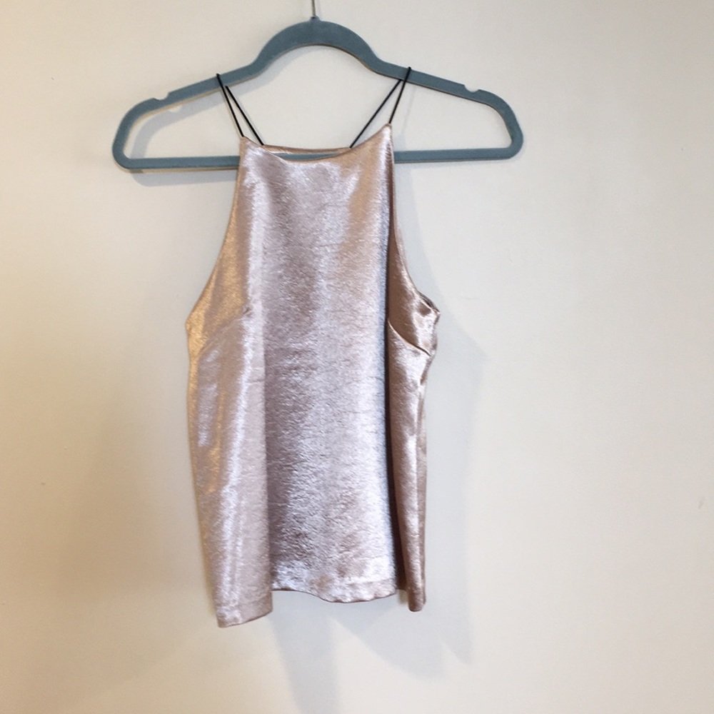 Aqua Metallic Gold Tank Top